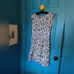 Closet Blue and White Skater Dress